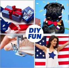 Hosuly 40 Pcs Patriotic Fabric Red White Blue Jelly Fabric for Quilting 4th o…
