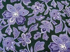 Blue Floral On Green Fabric Timberline Treasures OOP Quilt Craft 15 Inches