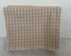 Brushed Cotton Fabric 2 Pieces Plaid Soft Pink On Cream 8.5 X 44” Each