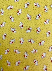 Handworks – Happy message 30’s – Scottie Dog Scatter – Yellow 1/4yd