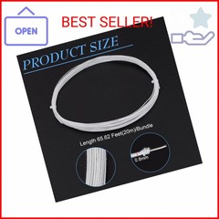 BENECREAT 21.8 Yards White Floral Wires, 20 Gauge Cotton Covered Millinery Wire,