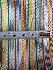 Vtg Wamsutta Striped SEERSUCKER Fabric Red Blue Yellow Green 2+ Yards 1980’s Kid