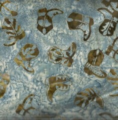 Fandango blue brown western cowboy boots batik Avlyn fabric
