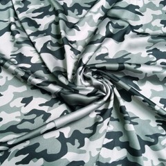 1 yard X 1.48meter Soft Crepe Satin Material Charmeuse Fabric Camouflage Pattern