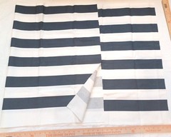 Black White Wide Stripe Home Decor Design Art Fabric 54″x 59″