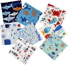 5 Inch Ocean Charm Packs Fabric Squares 5‘’X5‘’,Quilting Cotton Fabric Bundles