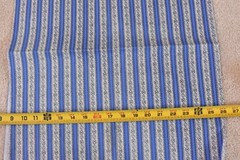 20″ Long x 35″ Wide, Vintage 1940’s-60’s, Blue Black White Striped Cotton, N6086