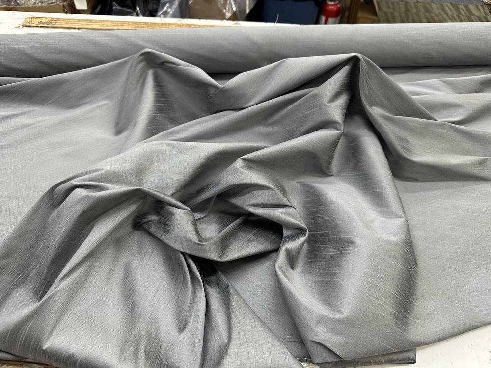 Faux Linen Fabric Drapery Upholstery Sold By The Yard – Gray