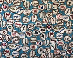 Vintage 2000 MLB Baseball Balls Team Logo Fabric BTHY OOP