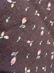 Vintage Brown Orange Ditzy Floral Cotton Fabric BTHalfY #36