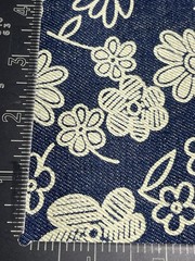 Vintage Flower Printed Denim
