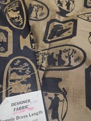 Egyptian Black Gold Print For Dress Designer Fabric clothing dressmaking ’02