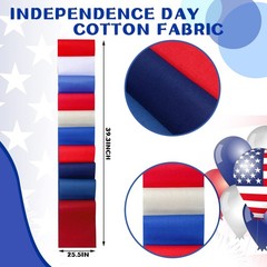 40PCS 2.6 Patriotic Fabric Strips, Red White Blue, Jelly Roll, Precut