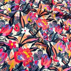 Swimwear Fabric Flowers Colorfull Flowers Print 4way Stretch 60″wide By the Yard