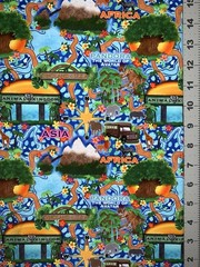 Disney’s Animal Kingdom Park Custom Fabric Fat Quarter 18”x28” Spandex Stretch