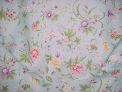 13Y GP & J Baker R1369 Queen Anne Chinese Sky Blue Linen Print Upholstery Fabric