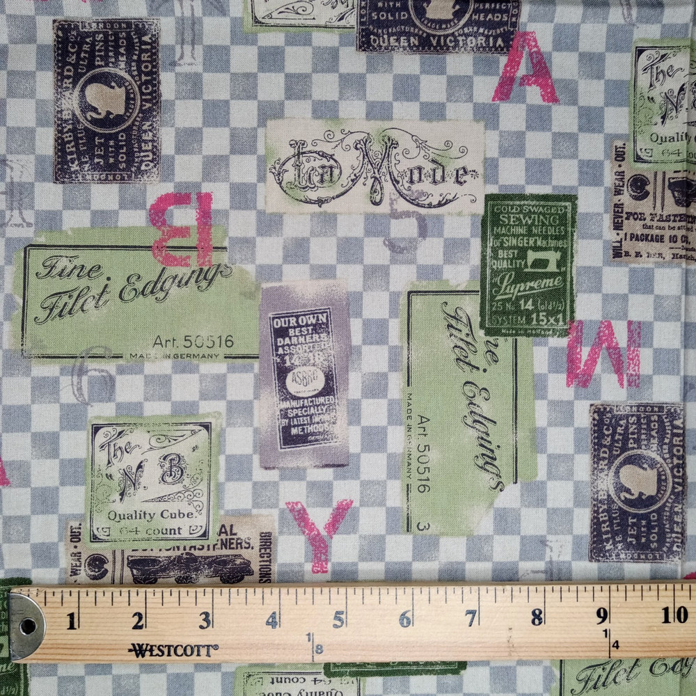 Vintage Lecien Fabric–Art Store Theme–Japan Cotton Quilting Sewing 2 Yards