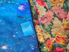 SINGLE PIECE fabric flowers floral roses 14″WX42″L cotton