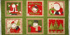 Christmas Fabric 23″X44″ Panel Debbie Mumm Ho Ho Holiday Santa Snowman Cotton