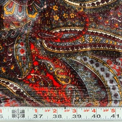 Sutton PAISLEY Print on Polyester Stretch Velvet Fabric by the Yard