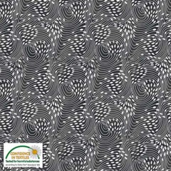 Stof Fillippa’s Line Lines & Oblong Dots Black Cotton Fabric By The Yard