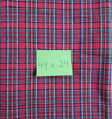 Primitive Homespun Plaid Fabric Lot Red Green 2 Pounds 3 Ounces Christmas