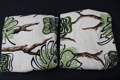 VTG Bark Cloth DRIFTWOOD Material Fabric 2 Drapes Drapery Panels MCM Mid Century