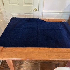3 Pieces DESIGNER PLUSH MOHAIR BLUE VELVET WOOL MULTIUSE FABRIC