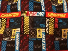 Nascar Racing Champion Black Red Yellow Blue HTF Rare cotton quilt fabric 1/2 yd