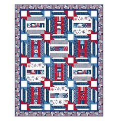 Northcott – America250 TM 23″ Canvas Tote Panel – Navy Multi