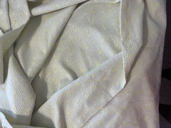 Vintage 70s Metallic/Lurex Yellow White Fabric BTY Slight Discoloration