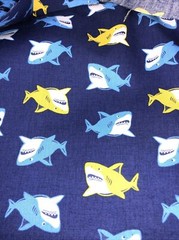 Robert Kaufmann Sevenberry Petite Sharks Cotton Fabric Sold by the Yard