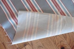 Upholstery Furniture Material Fabric 53″ x 135″ Light Blue Red & Beige Stripes