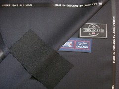 John Foster SUPER 130’s WOOL WORSTED SUITING FABRIC IN “Very Dk. Navy” = 3.6 m.
