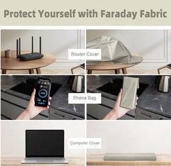 Faraday Fabric,Copper Nickel Blocking Fabric for Shielding RFID,EMP,EMF,EMI,5…