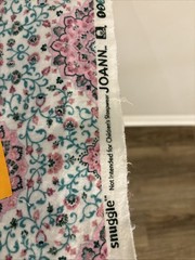 2 yards 13 in Joann Cotton Snuggle Fabric Pink Blue Floral Peint
