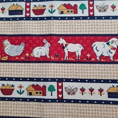 Farmhouse Friends Cotton Quilt Border Fabric 1 Yds X 44″ Country Farm Animals