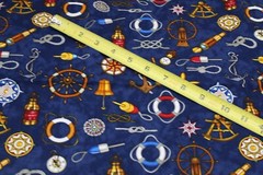 Sewing Fabric Quilt Cotton 42×1/2 yd Kaufman Seaport View Print D# 8489 Blue