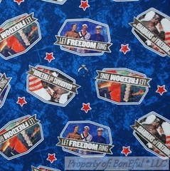BonEful FABRIC FQ Cotton Quilt White Brown Boy Football Saturday Evening Post US