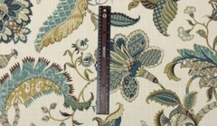 BALLARD DESIGNS COURTNEY PEACOCK BLUE JACOBEAN FLORAL FABRIC BY YARD 54″W
