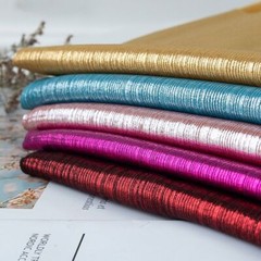 Shining Laser Fabric High Elastic Gilding Stripe Texture Knit Crepe Dress Sewing