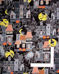 Halloween Spirit Fabric Benartex Frightville Haunted House Glow in the Dark YARD