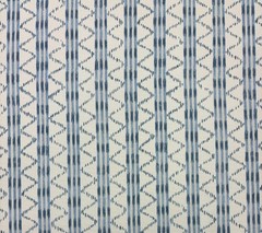 LEE JOFA MAKASSAR BLUE GEOMETRIC STRIPE EXCLUSIVE LINEN FABRIC BY YARD 54″W