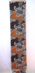 FABRIC Vintage 70s Brown Orange floral one way stretch fabric 124cm wide x 2.9me