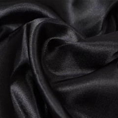 Black Satin Fabric 5 Yards Polyester Silky Fabric 60 Inch Wide Lining Material C