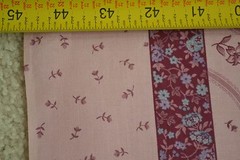 18″ Long x 45″, Burgundy & Dusty-Pink Floral Pillow or Quilt Block Panel, C2373