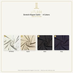 Stretch Rayon Satin Fabric by the Yard — 4 Colors, 56/57″, 2-Way