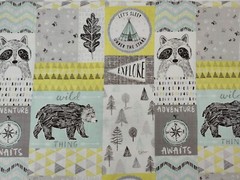 3 Yards 2018 Woodland Bear Raccoon Fabric Woven Cotton Hobby Lobby