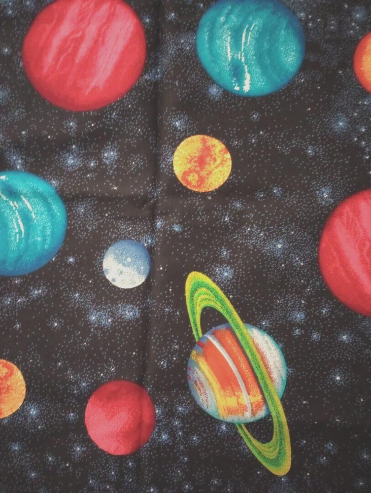 planets space fun fabric length 22 x 14 inch