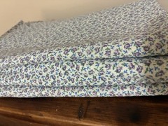 Lot of 3 Vintage Purple Flowered Cotton Calico Feed Sacks Quilting Crafts Sewing